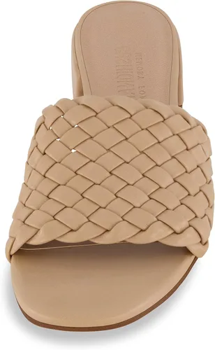 Vista 3 de CUSHIONAIRE Sandalia de tacón bajo tejido Nerida para mujer + espuma viscoelástica