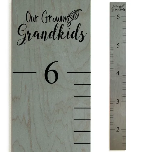 Vista 9 de Headwaters Studio Tabla de crecimiento de madera – Tabla de altura para niños, medida de pared para niños, tabla de altura para pared, regla