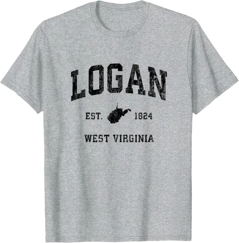 Vista 8 de Logan West Virginia WV - Camiseta deportiva clásica negra, Gris