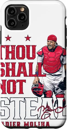 Vista 13 de Thou Shall Not Steal Yadier Molina St Louis MLBPA - Carcasa para iPhone 17