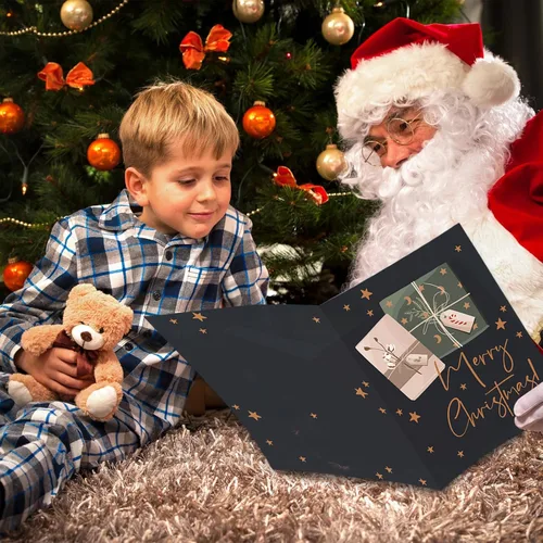 Vista 7 de Zhanmai 6 tarjetas de felicitación jumbo de Feliz Navidad de 14 x 20 pulgadas, libro de invitados gigante, tarjeta de regalo de Navidad, tarjeta