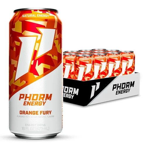 Vista 12 de PHORM ENERGY - Bebida energética, Blue Blitz, sabor a frambuesa azul, 200 MG de cafeína natural de té verde, sin azúcar, bebida carbonatada
