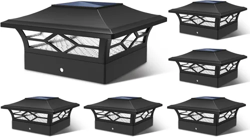 Vista 15 de Luces Solares para Tapas de Postes Exteriores Paquete de 4, Impermeables, Alimentadas por Energía Solar, Luces para Postes de Terraza y Valla