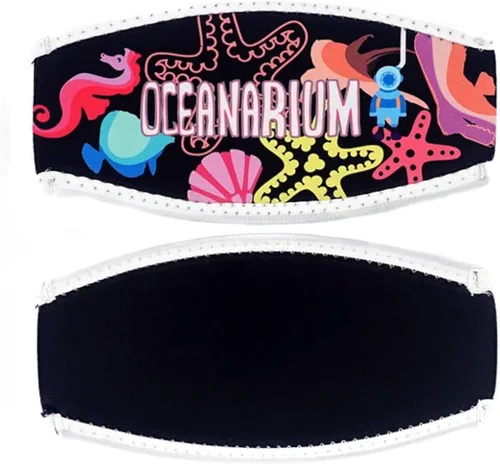 Vista 7 de Máscara de buceo, cubierta de neopreno, máscara de buceo, envoltura de correa para máscara de snorkel para hombres y mujeres Ballenas azules