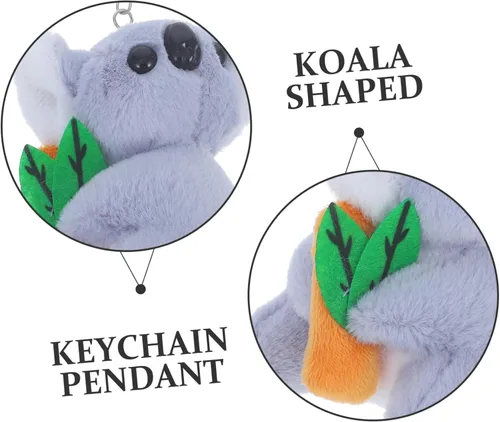 Vista 3 de Vaguelly Lindo llavero de koala de felpa decorativo colgante ligero y llavero para mochilas presente para, Gris