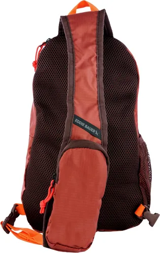 Vista 5 de Eddie Bauer Stowaway - Bolso bandolera plegable Viajes Exterior Ligero Compacto Nylon Ripstop, Granate-10L