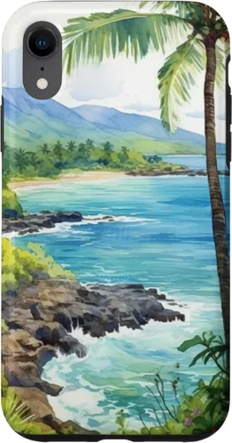 Vista 25 de Tropical Hawaii Forest Beach Ocean Art Aesthetic Case for iPhone 16
