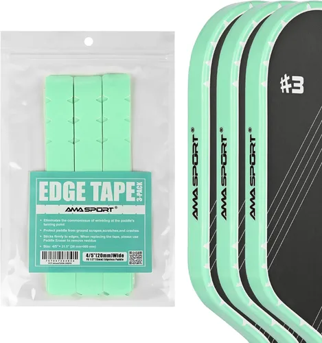 Vista 50 de PICKLETECH Cinta de protección de pala de pickleball – Protector de borde de cabeza de paleta – Cinta de protección de borde de raqueta ajuste