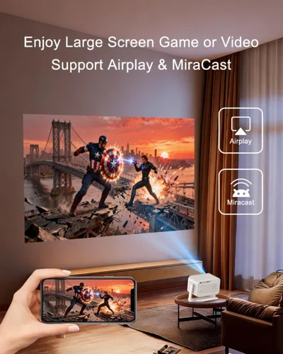 Vista 7 de [1800 Lúmenes ANSI/Enfoque Automático] Proyector Bluetooth WiFi 5G Actualización 2025, Compatible con 4K Native 1080P Full HD Smart Proyector