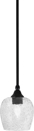 Vista 66 de Toltec Lighting Tallo Colgado Mini colgante, acabado de cobre negro, 3.5" cuadrado humo burbuja vidrio