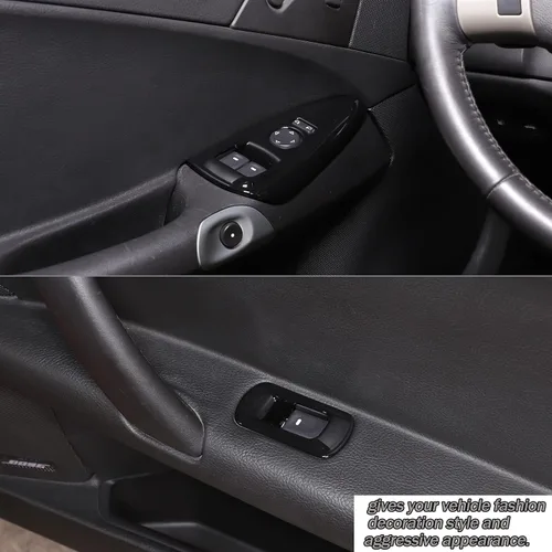 Vista 7 de Lcojicep Marco de interruptor de elevación de vidrio compatible con Corvette C6 Z06 ZR1 2005-2013 botón de elevación de cristal de ventana