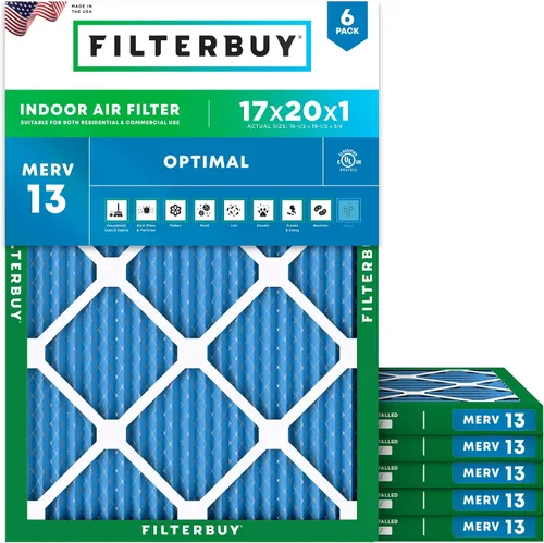 Vista 18 de Filterbuy Filtro de aire MERV 13 de 8 x 14 x 1 pulgadas para defensa óptima contra el humo y la alergia (paquete de 6), repuesto de filtros