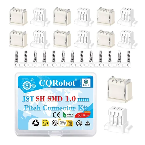 Vista 103 de CQRobot JST EL 4.5 mm de paso 2 pines conector electrónico IC macho, enchufes hembra carcasa y kit de terminales de crimpado en T macho/hembra. 50