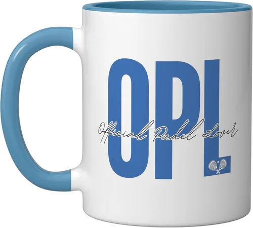 Vista 5 de OPL Official Padel Lover - Taza de cerámica, color rosa y blanco Rosa/blanco