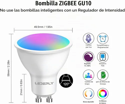 Vista 6 de Zigbee - Bombillas LED inteligentes GU10, compatibles con Alexa