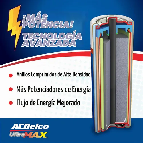 Vista 3 de Powermax ACDelco UltraMAX - 10 pilas AA dobles AA, batería alcalina con tecnología avanzada para el hogar y la oficina, vida útil de 10 años