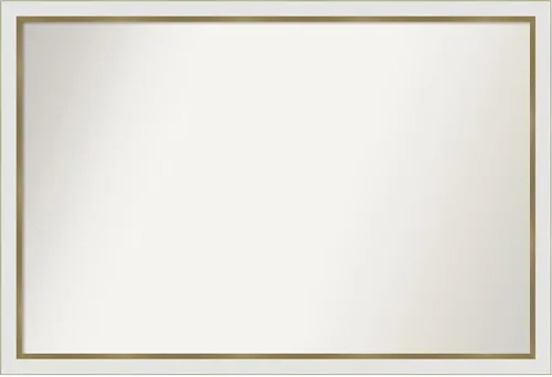 Vista 293 de Amanti Art Espejo personalizado, espejo de baño estrecho Alexandria White Wash, espejo de pared o espejo de tocador de baño sobre el fregadero