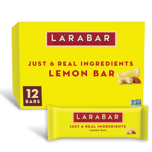 Vista 11 de Larabar - Barra de limón, barra vegana de frutas y nueces sin gluten, barras de 1.6 onzas, 18 unidades 6 ingredientes reales, dátiles, almendras