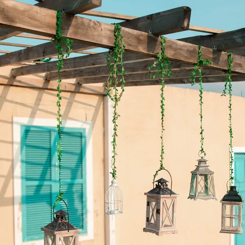 Vista 7 de Naidiler 81 m de cinta de hojas, cinta de enredaderas artificiales con hojas en cuerda para decoración selvática botánica y vegetación artificial