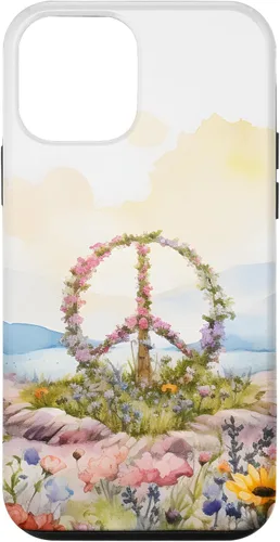 Vista 16 de Floral Peace Sign Watercolor Case for iPhone 17
