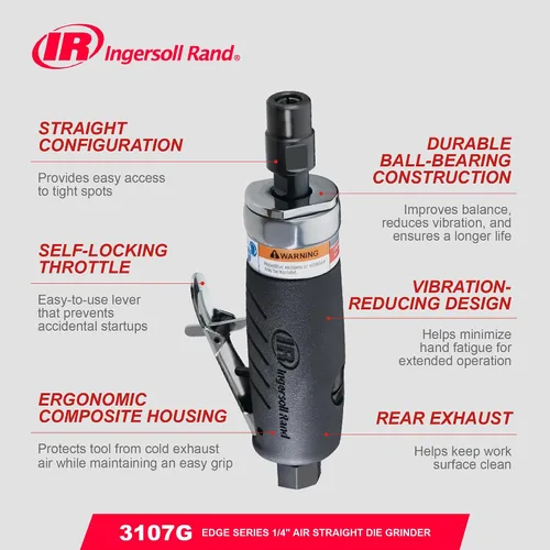 Vista 6 de Ingersoll Rand Amoladora de troqueles neumática de 1/4 pulgadas 3107G