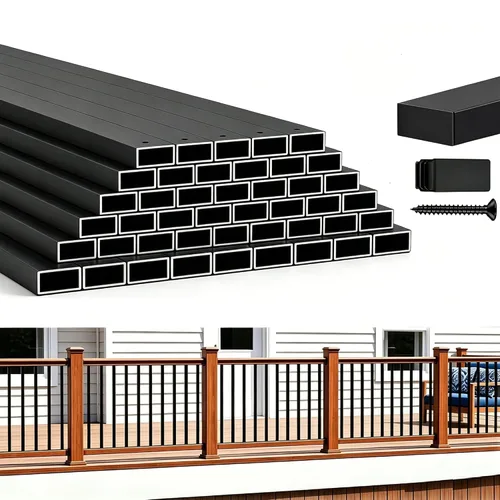 Vista 10 de HZIU Paquete de 50 balaustres de cubierta de 26" x 1", balaustre de escalera, diámetro de husillo de cubierta de metal negro y barandilla