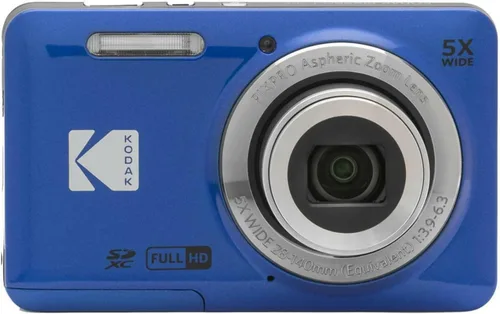 Vista 2 de Paquete de cámara digital con zoom óptico KODAK PIXPRO FZ55 (Azul) con estuche para cámara, tarjeta de memoria de 32 GB y batería (2 paquetes)