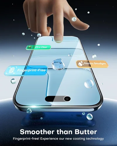 Vista 7 de OMOTON Protector de pantalla de privacidad para iPhone Air [Aplicación sin fallos], vidrio templado para iPhone 17 Air con dureza 9H+ y grado
