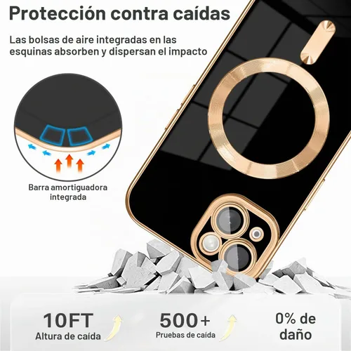 Vista 5 de Dinick Funda diseñada para iPhone 13 con magnética [cubierta de cámara integrada] compatible con MagSafe suave TPU con purpurina, antiarañazos