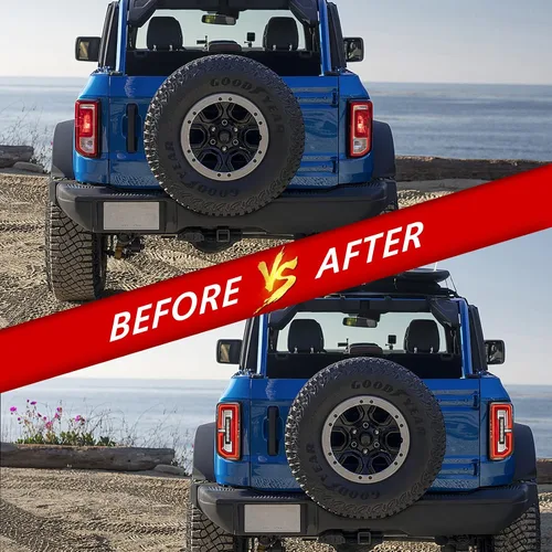 Vista 5 de Juego de luces traseras LED para Ford Bronco 2021 2022 2023, juego de luces traseras mejoradas, solo apto para accesorios halógenos originales
