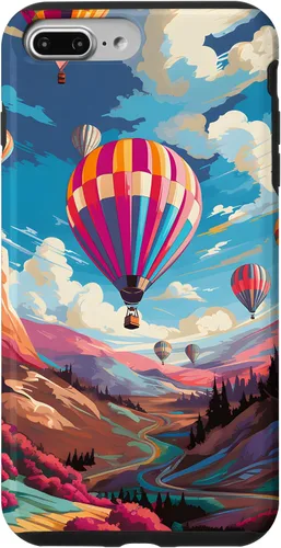 Vista 12 de Colorful Hot Air Balloons Pop Art Style Case for iPhone 17