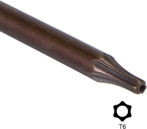 Vista 4 de uxcell T6 Anti manipulación Torx Star Key Bit Llave, forma de L 2.68 pulgadas brazo largo, acero S2 4 piezas