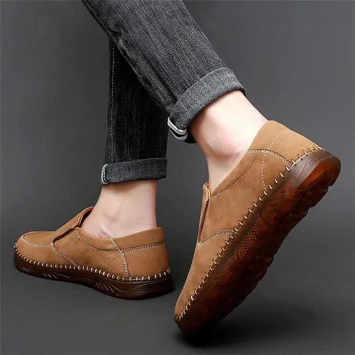 Vista 6 de GEXECEUSS Mocasines ligeros para hombre, zapatos de conducción sin cordones, mocasines informales, mocasines planos, zapatos de barco, zapatos