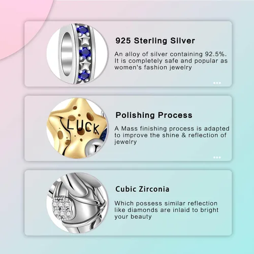 Vista 5 de LUXILLA Love You Best Friend Grandma Wife - Dije de corazón de plata de ley 925 para pulseras, collar, día de San Valentín, día de la madre, regalo