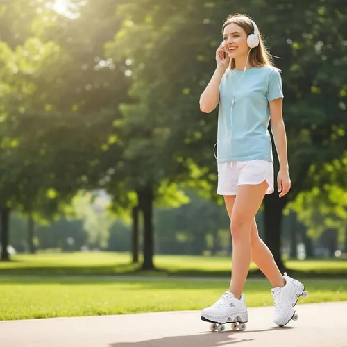 Vista 6 de CHSSIH Zapatos de Patines con Ruedas para Niñas, Niños, Mujeres, Hombres y Adultos – Zapatos Retráctiles con Ruedas Zapatos de Patinaje con Ruedas