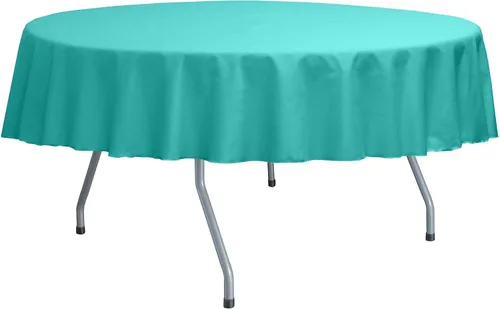 Vista 32 de Ultimate Textile Poly-Cotton Twill 60-Inch Round Tablecloth - Fits Tables Smaller Than 60-Inches in Diameter, Navy Blue