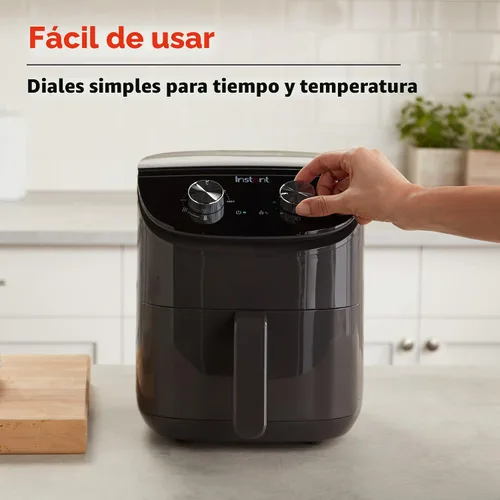 Vista 3 de Instant Pot Essentials - Freidora de aire de 4 cuartos con tecnología EvenCrisp que recalienta y recalienta, ajusta fácilmente el tiempo