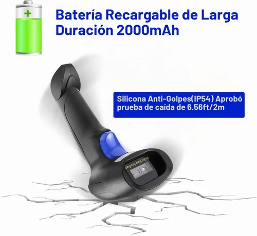 Vista 5 de NetumScan Escáner de código de barras inalámbrico 1D con soporte