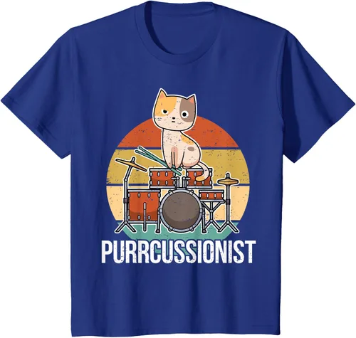 Vista 62 de Funny Percussion Drummer Drumming Drums Saying I Kitten Cat Camiseta, Negro, S