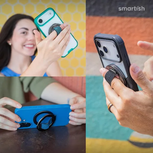 Vista 8 de Smartish® MagSafe Grip Kickstand - Quickstand - Agarre Magnético para Teléfono Celular con Anillo para Dedo, Relleno de Calcetín Navideño - Soporte