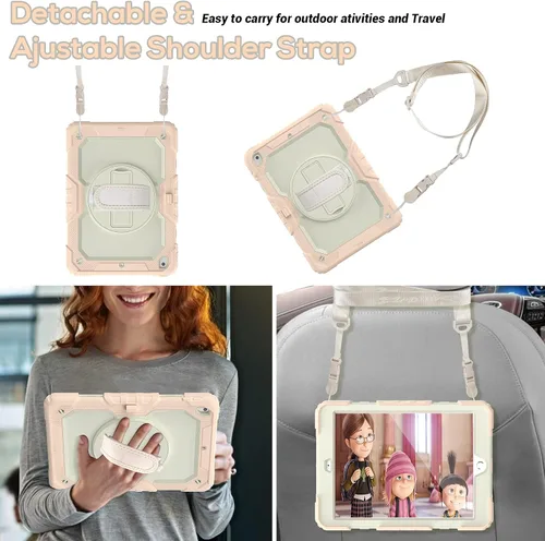 Vista 6 de BLOSOMEET Bonita funda para iPad de 9ª generación 2021 de 10.2 pulgadas con protector de pantalla de vidrio templado y soporte para bolígrafo, funda