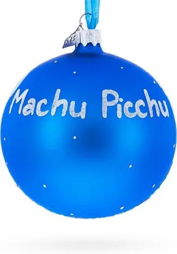 Vista 2 de Machu Picchu, Perú Adorno de bola de Navidad de cristal de 4 pulgadas