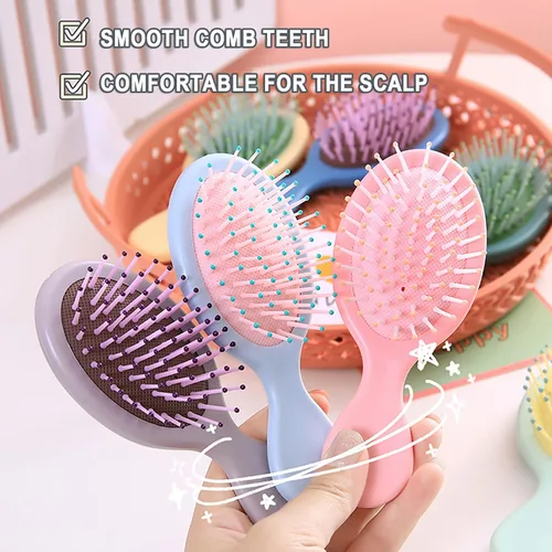 Vista 3 de Mini cepillo de pelo mojado de 20 piezas, cepillo desenredante de viaje con cerdas suaves para la mayoría de tipos de cabello, práctico de operar