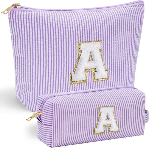 Vista 128 de YOOLIFE Regalos del Día de la Madre para Mujeres, Bolsa de Maquillaje con Iniciales, Bolsa de Maquillaje para Viaje, Bolsa de Maquillaje Negro