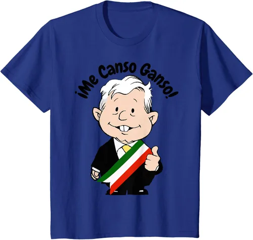 Vista 50 de AMLO Amlito Me Canso Ganso - Camiseta con diseño de dibujos animados mexicanos Gris Oscuro