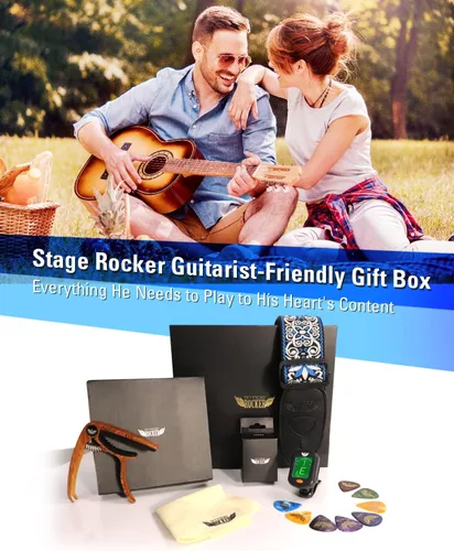 Vista 2 de Stage Rocker Guitar Accessories Gift Box for Acoustic and Electric Guitars, 5-in-1 Essential Gift