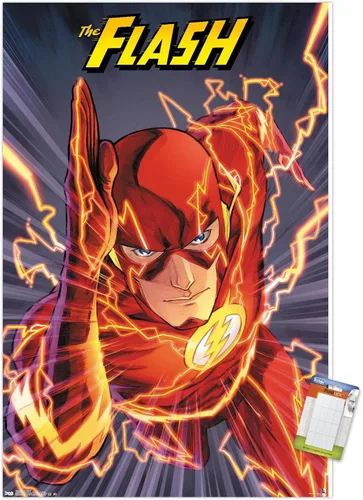 Vista 12 de Trends International DC Comics The Flash - Póster de pared de velocidad, 22.4 pulgadas de largo x 14.7 pulgadas, versión enmarcada de madera