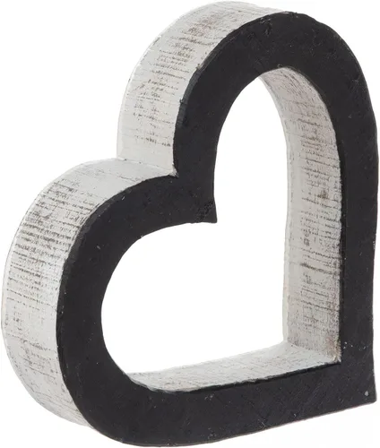 Vista 2 de Hobby Lobby Whitewash - Recorte de cuentas con aspecto de madera, resina, corazón, hogar, mesa, entrada, decoración de boda