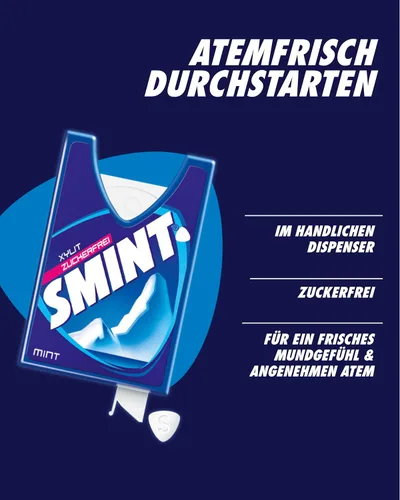 Vista 3 de Smint Sabor a menta dental sin azúcar con xilitol 0.28 oz. (caja de 12 cerillas)