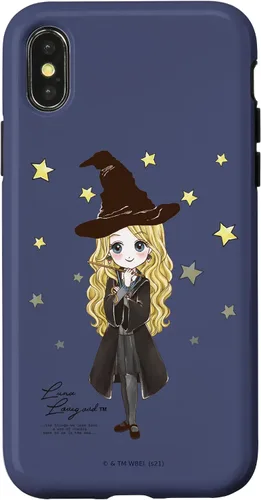 Vista 5 de Funda para iPhone 16 Harry Potter Luna Lovegood con cita y estrellas